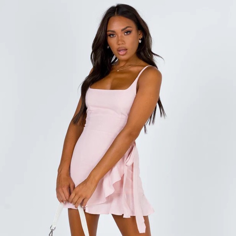 Princess Polly COTTAGE HILL MINI DRESS BLUSH